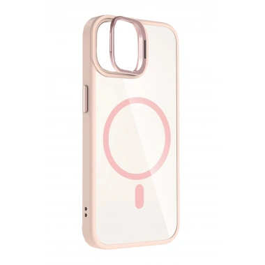 Mey İthalat®   iPhone 11 Remim Lensli Magsafe Standlı Kapak - Pembe
