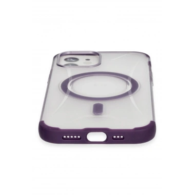 Mey İthalat®  iPhone 12 Hilton Magsafe Kapak - Derin Mor