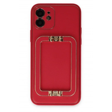 Mey İthalat®  iPhone 12 Kılıf Coco Elit Kapak - Kırmızı