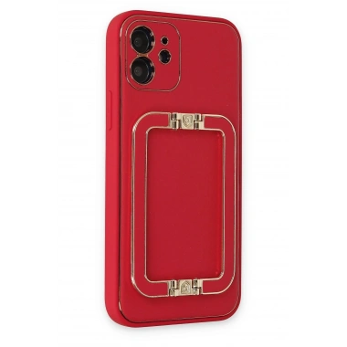 Mey İthalat®  iPhone 12 Kılıf Coco Elit Kapak - Kırmızı