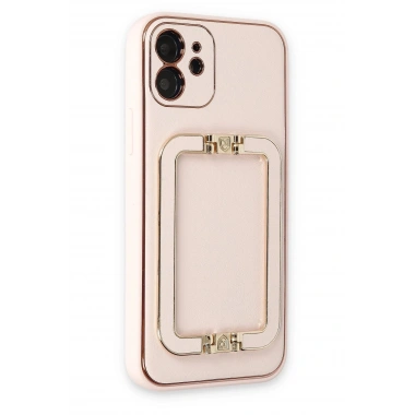 Mey İthalat®  iPhone 12 Kılıf Coco Elit Kapak - Pudra