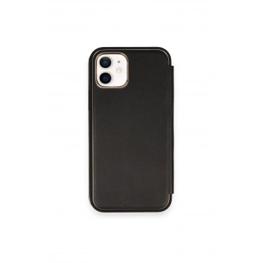 Mey İthalat® iPhone 12 Kılıf Dolpin Kapaklı - Siyah