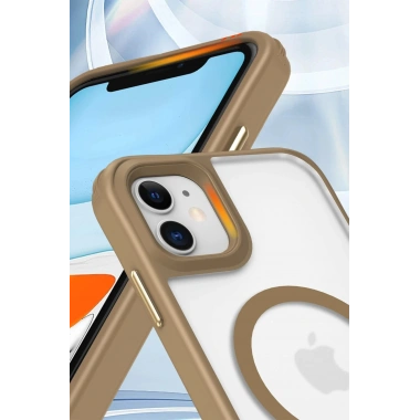 Mey İthalat®  iPhone 12 Kılıf Enka Magsafe Silikon Kılıf - Desert