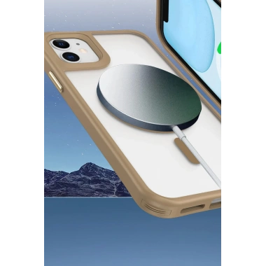 Mey İthalat®  iPhone 12 Kılıf Enka Magsafe Silikon Kılıf - Siyah