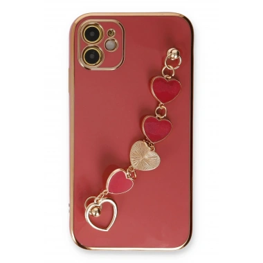 Mey İthalat® iPhone 12 Kılıf Esila Silikon - Kırmızı