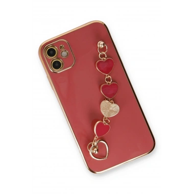Mey İthalat® iPhone 12 Kılıf Esila Silikon - Kırmızı