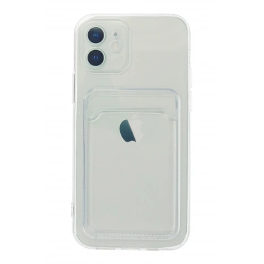 Mey İthalat®  iPhone 12 Kılıf Kart Şeffaf Silikon - Şeffaf