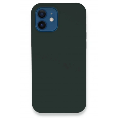Mey İthalat®  iPhone 12 Kılıf Lansman Legant Silikon - Koyu Yeşil