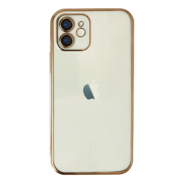 Mey İthalat®  iPhone 12 Kılıf  Lensli Silikon - Gold