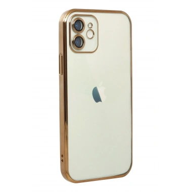 Mey İthalat®  iPhone 12 Kılıf  Lensli Silikon - Gold