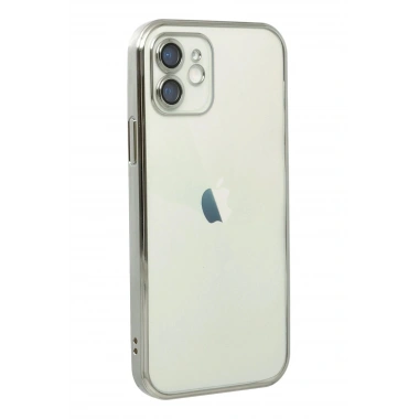 Mey İthalat®  iPhone 12 Kılıf  Lensli Silikon - Gümüş