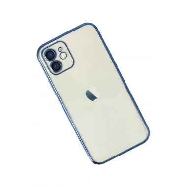 Mey İthalat®  iPhone 12 Kılıf  Lensli Silikon - Lacivert