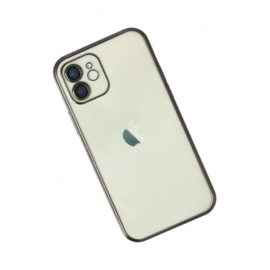 Mey İthalat®  iPhone 12 Kılıf  Lensli Silikon - Siyah