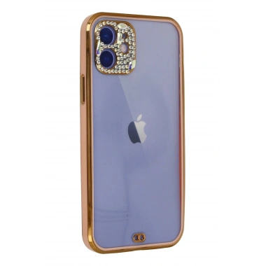 Mey İthalat® iPhone 12 Kılıf Liva Taşlı Silikon - Pembe