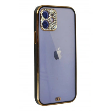 Mey İthalat® iPhone 12 Kılıf Liva Taşlı Silikon - Siyah