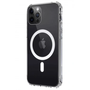 Mey İthalat®   iPhone 12 Kılıf Magneticsafe Şeffaf Silikon - Şeffaf