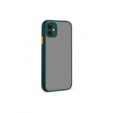 Mey İthalat®  iPhone 12 Kılıf Montreal Silikon Kapak - Yeşil