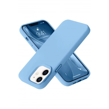 Mey İthalat®  iPhone 12 Kılıf Nano içi Kadife Silikon - Mavi