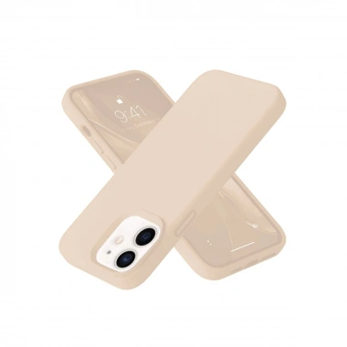 Mey İthalat®  iPhone 12 Kılıf Nano içi Kadife Silikon - Pudra