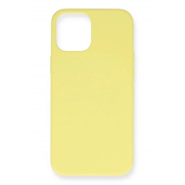 Mey İthalat®  iPhone 12 Kılıf Nano içi Kadife Silikon- Sarı