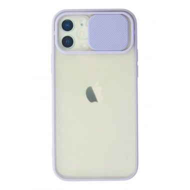 Mey İthalat® iPhone 12 Kılıf Palm Buzlu Kamera Sürgülü Silikon - Lila