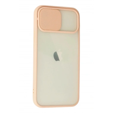 Mey İthalat® iPhone 12 Kılıf Palm Buzlu Kamera Sürgülü Silikon - Pembe