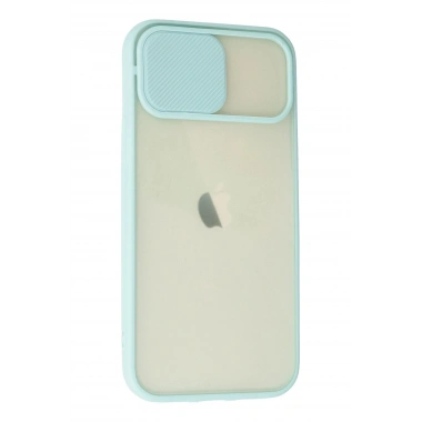 Mey İthalat® iPhone 12 Kılıf Palm Buzlu Kamera Sürgülü Silikon - Turkuaz