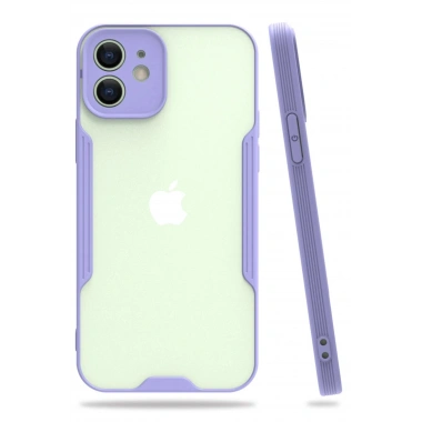 Mey İthalat®  iPhone 12 Kılıf Platin Silikon - Lila