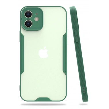 Mey İthalat®  iPhone 12 Kılıf Platin Silikon - Yeşil