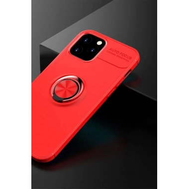 Mey İthalat® iPhone 12 Kılıf Range Yüzüklü Silikon - Kırmızı