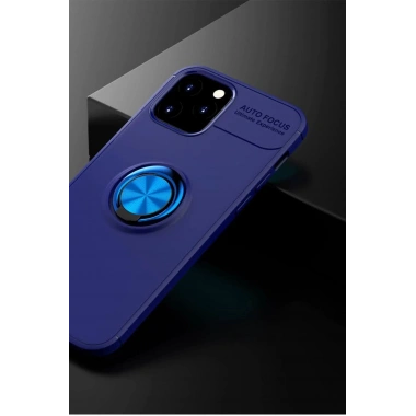 Mey İthalat®  iPhone 12 Kılıf Range Yüzüklü Silikon - Mavi