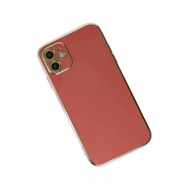 Mey İthalat®  iPhone 12 Kılıf Volet Silikon - Kırmızı