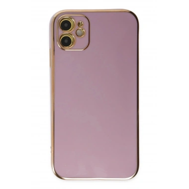 Mey İthalat®  iPhone 12 Kılıf Volet Silikon - Mor