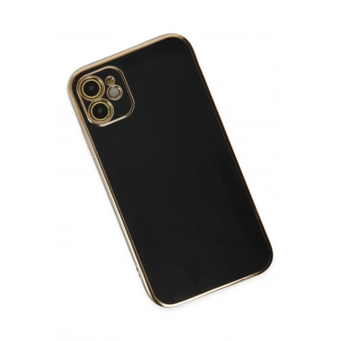 Mey İthalat®  iPhone 12 Kılıf Volet Silikon - Siyah