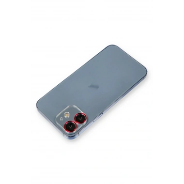 Mey İthalat® iPhone 12 Metal Kamera Lens Koruma Cam - Kırmızı