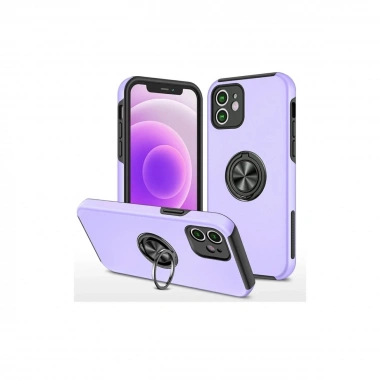 Mey İthalat®  iPhone 12 Mini Kılıf Elit Yüzüklü Kapak - Mor