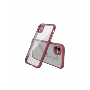 Mey İthalat® iPhone 12 Mini Kılıf Miami Şeffaf Silikon - Fuşya