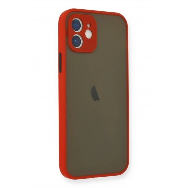 Mey İthalat®  iPhone 12 Mini Kılıf Montreal Silikon Kapak - Kırmızı