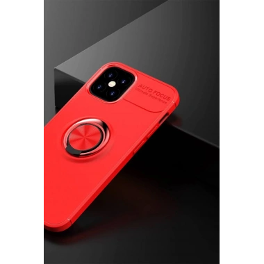 Mey İthalat® iPhone 12 Mini Kılıf Range Yüzüklü Silikon - Kırmızı