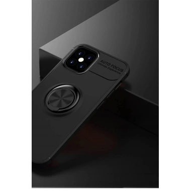 Mey İthalat® iPhone 12 Mini Kılıf Range Yüzüklü Silikon - Siyah