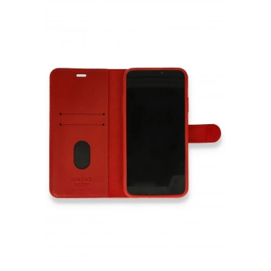 Mey İthalat®  iPhone 12 Mini Kılıf Trend S Plus Kapaklı Kılıf - Kırmızı