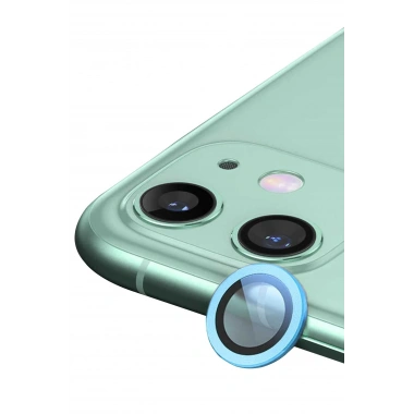 Mey İthalat®  iPhone 12 Mini Raze Metal Kamera Lens - Mavi