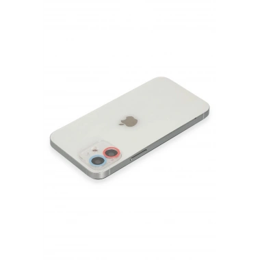 Mey İthalat®  iPhone 12 Mini Renkli Kamera Lens Koruma Cam - Pembe-Mavi