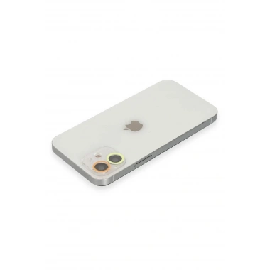 Mey İthalat® iPhone 12 Mini Renkli Kamera Lens Koruma Cam - Sarı-Turuncu