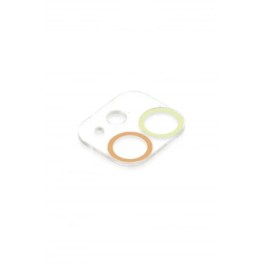 Mey İthalat® iPhone 12 Mini Renkli Kamera Lens Koruma Cam - Sarı-Turuncu