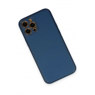 Mey İthalat®  iPhone 12 Pro Kılıf Coco Deri Silikon Kapak - Açık Mavi