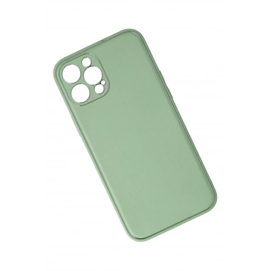 Mey İthalat®  iPhone 12 Pro Kılıf Coco Deri Silikon Kapak - Açık Yeşil