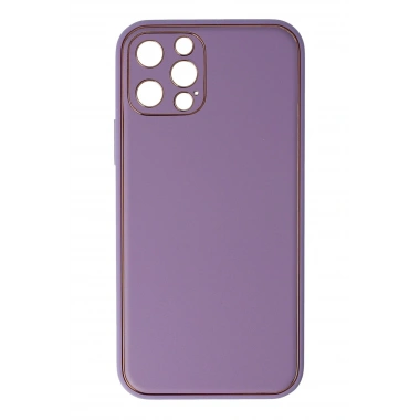 Mey İthalat®  iPhone 12 Pro Kılıf Coco Deri Silikon Kapak - Lila