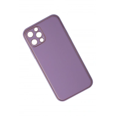 Mey İthalat®  iPhone 12 Pro Kılıf Coco Deri Silikon Kapak - Lila