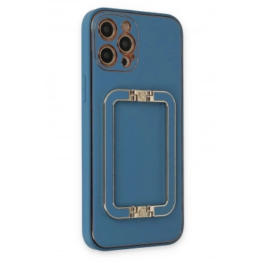 Mey İthalat®  iPhone 12 Pro Kılıf Coco Elit Kapak - Mavi
